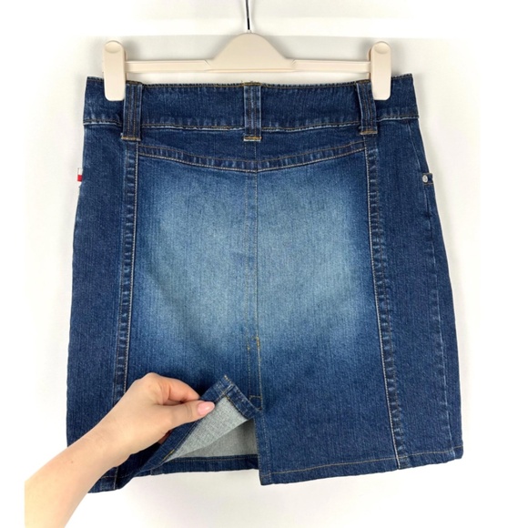 Vintage Y2K ‘Tommy Jeans’ Mini Denim Pencil Skirt in Dark Indigo Wash - Small - Picture 10 of 10